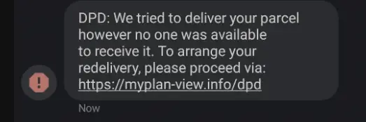 DPD Missed Delivery Text Scam