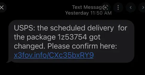USPS Tracking Text Scam