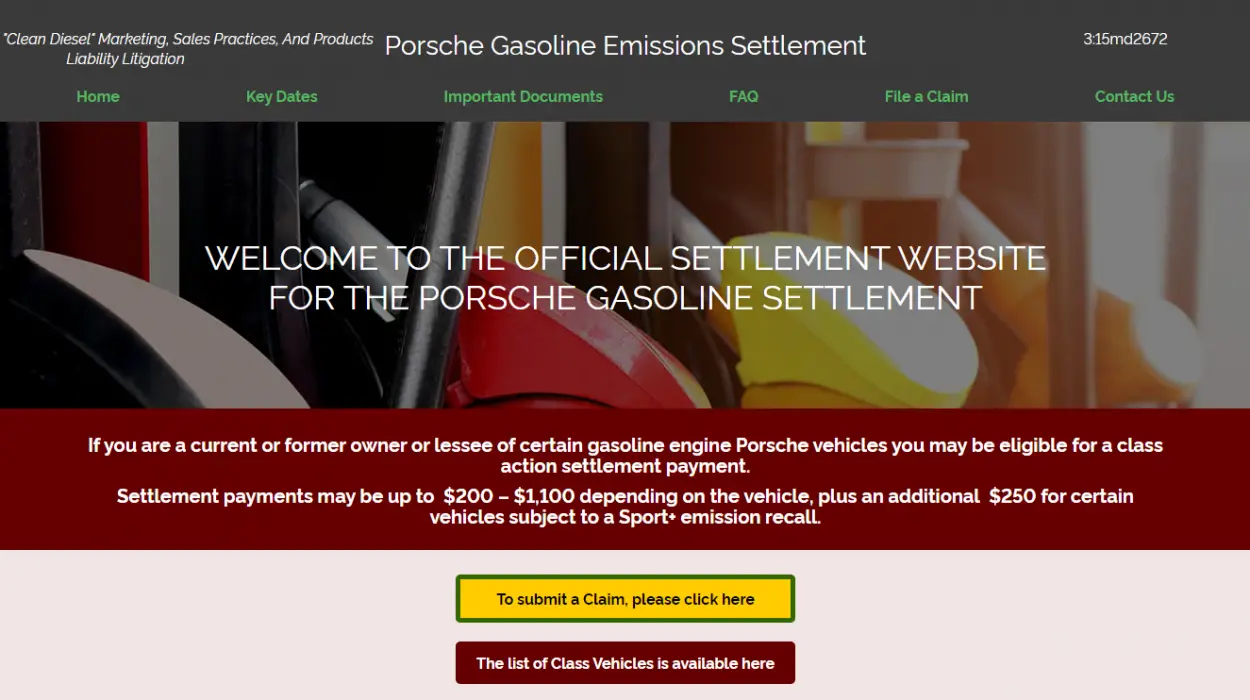 Porsche gasoline settlement