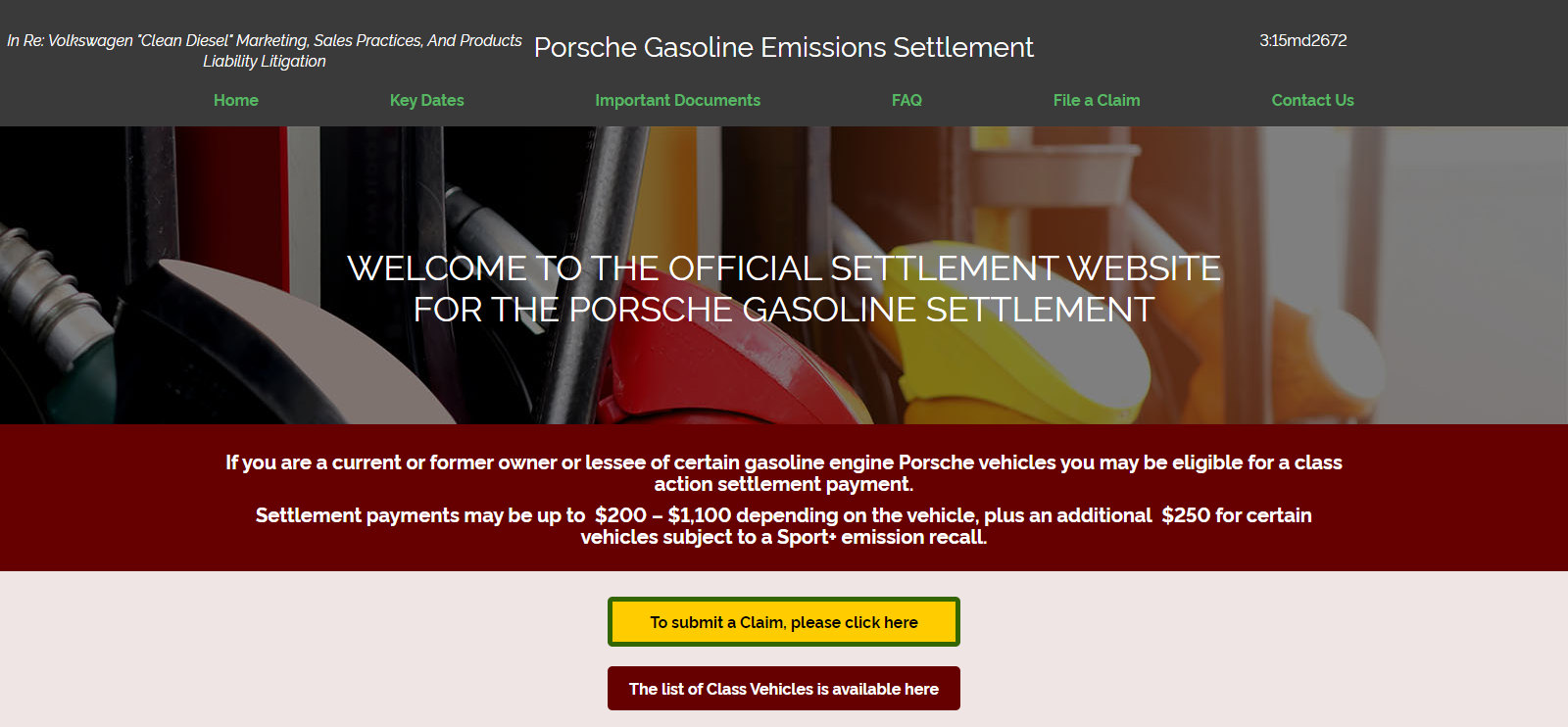 Porsche gasoline settlement